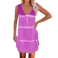 N\P Print Women Dress Summer Beach Dress Loose Casual Sleeveless Mini Dress
