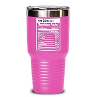 Art Director Nutrition Facts 20 Oz 30 Oz Insulated Tumbler, Gift For Graduation Congrats On New Job Cup, Funny Retirement Coworker Appreciation Party