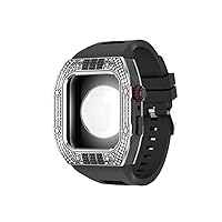 KAVJU Neueste Edelstahl Luxus Uhr Zubehör für Apple Watch 7/6/5/4/SE Metallband Fall für iWatch Band 44 mm 45 mm