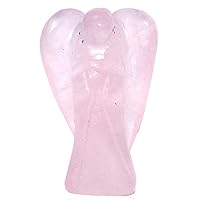 Natural Rose Quartz Angel Stone Angel Crystal Angel 3 Inch Approx for Reiki Healing and Crystal Healing Stone (Color : Pink)