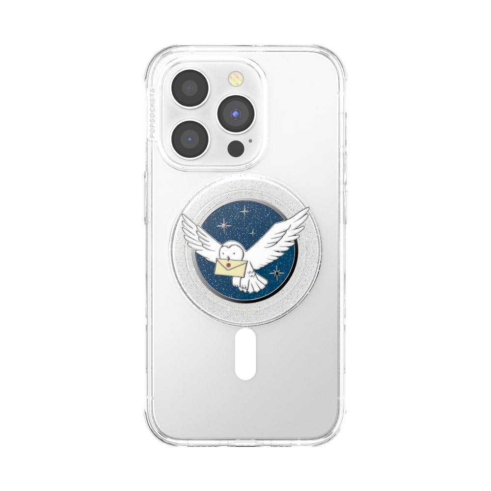 PopSockets Phone Grip Compatible with MagSafe®, Adapter Ring for MagSafe® Included, Phone Holder, Wireless Charging Compatible - Enamel Hedwig