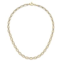 14 kt Two Tone Gold Link Polished with .25in ext. Necklace 18 Inches x 6 mm