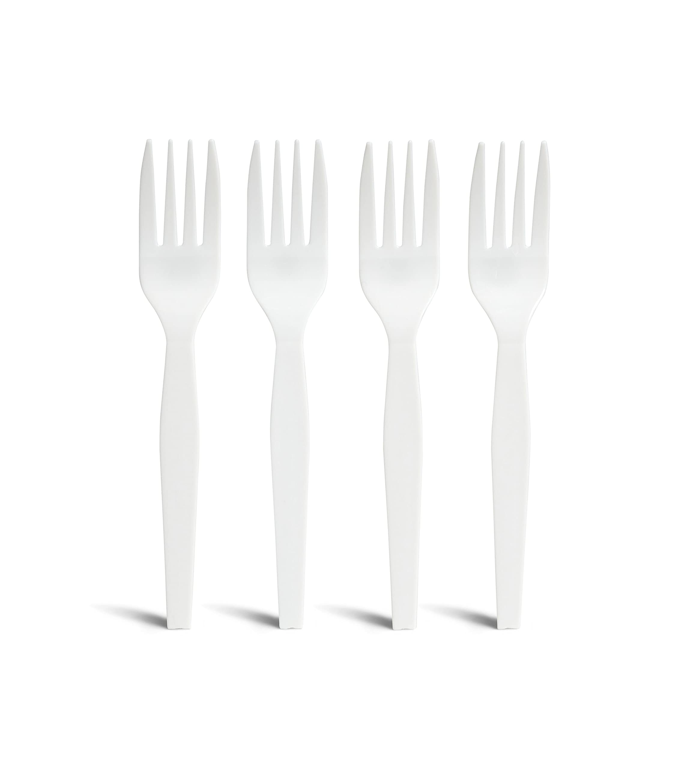 Plastic Fork, Medium-Weight, White