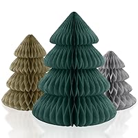 Modern Christmas Party Supplies (Mini Christmas Tree Honeycomb Decorations - 3ct)
