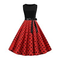 Black Polka Dot Party Women Summer Red Pin Up Robe Women Elegant Vintage Dress