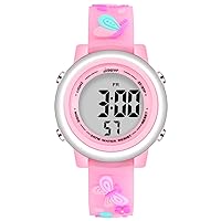 Kids Digital Sport Watches for Girls Boys, Waterproof Outdoor LED Timer with 7 Colors Backlight 3D Cartoon Silicone Band Child Wristwatch