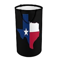 Texas Flag Map Funny Laundry Hamper Large Laundry Basket with Handle Dirty Clothes Storage Basket for Bathroom Living Room
