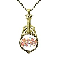 Easter Religion Festival Colorful Egg Necklace Antique Guitar Jewelry Music Pendant