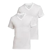Men's Cotton Big and Tall Vneck Undershirt (2 Pack)