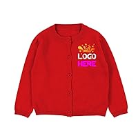 TopTie Custom Embroidered Boy Cotton Uniform Cardigan Sweater
