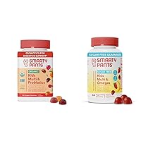 SmartyPants Kids Multivitamin Gummies Bundle: Organic Probiotics, Omega 3, Vitamins D3, C, B12, B6, A, K & Zinc Immune Support, Sugar Free Strawberry Banana, 164 Count