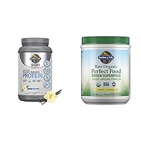 Organic Vegan Sport Protein Powder, Superfood Juiced Greens Powder - Probiotics, BCAAs, Antioxidants, 30g Plant Protein, 2 Billion Probiotics Non GMO