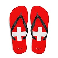 Swiss Flag Switzerland Country Flag Symbol Flip Flop Sandal Sleepers Thong