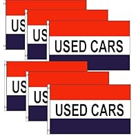 Pack of 6, Used Cars Flags 3x5ft Poly