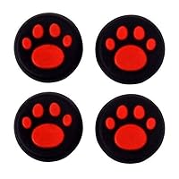 Silicone Thumb Stick Grip Cap Joystick Thumbsticks Caps Cover for PS4 PS3 Xbox One PS2 Xbox 360 Game Controllers (Red Cat Dog Paw 4PCS)