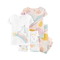 Carter's Toddler and Baby Girls' 4 Piece Cotton Pajama Set
