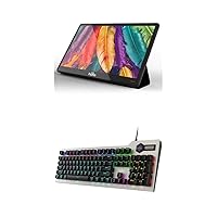 15.6 Inch FHD 1080P Portable Monitor and RGB Mechanical Gaming Keyboard K2063