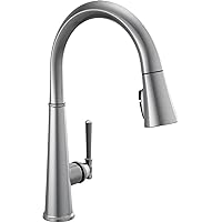 DELTA FAUCET 9182-AR-PR-DST Emmeline ShieldSpray Kitchen Faucet 1L Pull-Down, Without Soap Dispenser, Lumicoat Arctic Stainless