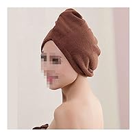 1pcs Microfibre After Shower Hair Drying Wrap Womens Girls Lady's Towel Quick Dry Hair Hat Cap Turban Head Wrap Bathing Tools-coffee,60x25cm