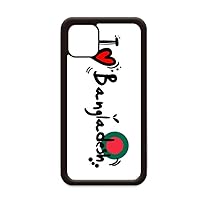 I Love Bangladesh Word Flag Love Heart Illustration for iPhone 12 Pro Max Cover for Apple Mini Mobile Case Shell