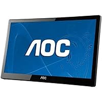 AOC E1659FWU LED monitor - 15.6 inch - 1366 x 768 - 200 cd/m2 - 500:1 (dynamic) - 8 ms - USB - glossy piano black