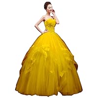 Strapless Ball Gown Prom Dress Ruffles Puffy Princess Pageant Quinceanera Dresses