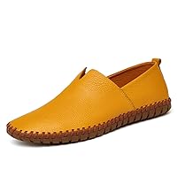 Men's Loafers Comfortable Soft Driving Shoes Slip-on Casual Leather Shoes Walking Shoes
