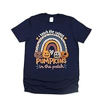 I Teach Cutest Pumpkins in The Patch Leopard Lover Halloween Teacher Tshirt