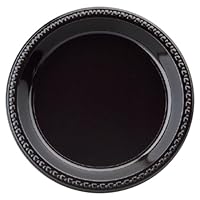 Chinet 81410 Heavyweight Plastic Plates, 10 1/4 Inches, Black, Round, 125 Plates per Bag (Case of 4)