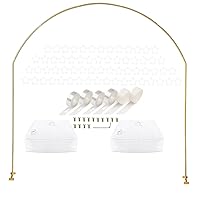 LANGXUN 7.8Ft Metal Gold Balloon Arch Kit, Semi-Circular Balloon Arch Stand with Water Bases for Wedding Bridal Baby Shower Birthday Party Supplies Decorations