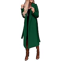 Jackets for Women with Fleece Women's Faux Wool Coat Blouse Thin Coat Trench Long Jackets Inverted Collar Jacket