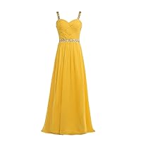 Pleated Chiffon Long Prom Dress Formal Pageant Gown LD090