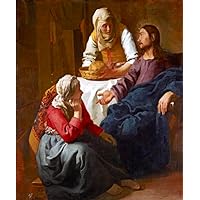TopVintagePosters Christ In The House Of Mary And Martha Painting By Vermeer Reproduction (11” X 14” Image Size Canvas)
