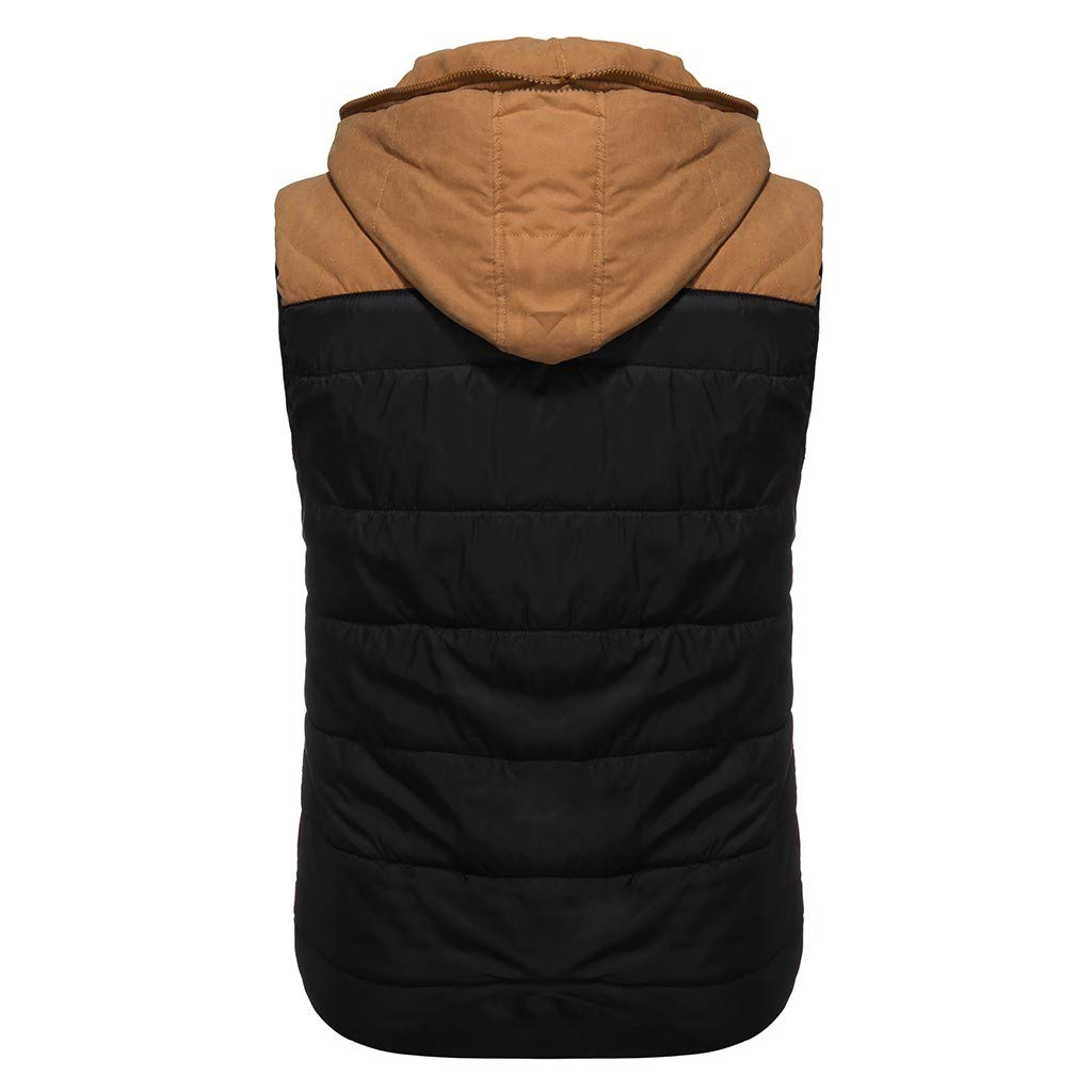 Men's Hooded Puffer Vest Sleeveless Zip Up Padded Jackets Coat Light Quilted Gilet Plus Size Cropped Puffer Vest