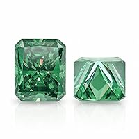 HNB GEMS 1CT-50CT Green Radiant Cut VVS1 Clarity Loose Moissanite Diamond Stone,Use for Wedding/Engagement/Rings/Earrings/Necklace/Men/Women