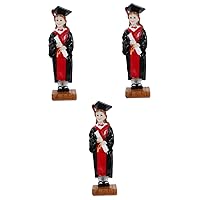 BESTOYARD 3pcs Doctor's Ornaments Memorial Gifts Crafts Decorative Figure Graduation Party Favor Decorative Doll Decor Graduation Decor Cake Decoration Red Souvenir Resin Office Dining Table