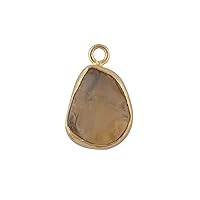 Citrine Birthstone Jewelry, Necklace Connector, Collet Set Uncut Raw Gemstone, Gemstone Pendant, Pedant Charms, Trendy Birthstone