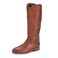 Frye Melissa Button Lug Equestrian-Inspired Tall Boots for Women Made from Hard-Wearing Vintage Leather with Antique Silver Hardware and Leather Outsole – 15 ¼” Shaft Height