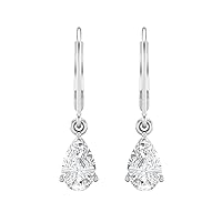 7x5 MM Pear Shape Moissanite Diamond 925 Sterling Silver Teardrop Dangle Earrings lever Back Earrings Women Earring Jewelry