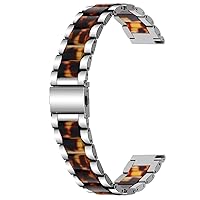 Light Weight Two Tone 20mm 22mm Blue Pink White Rainbow Amber Resin Silver Stainless Steel Watch Band Quick Release Strap Metal Folding Buckle for Men Women