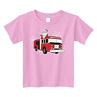 Threadrock Little Boys' Fire Truck Santa Claus Toddler T-Shirt