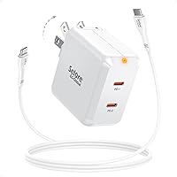 SELORE USB C Charger, 67W 2 Ports GaN Fast Charger Block, Compact Foldable Wall Charger with 100W Type C Charger Cable for MacBook Pro/Air, iPhone 15 14, Apple Watch, iPad Pro, Galaxy S23, Pixel etc
