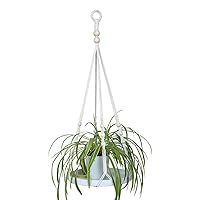 Macrame Planter Hanger with Large Tray 100% Handmade Wall Hanging Plants Bracket for Indoor Plants Home Decor Gift