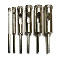 DrillGlass Diamond Core Bit Set for Glass and Tile | Compatible with Your Drill, Drill Press and Dremel Tool | Beginner's Instructions Drilling Guide | DCBSet