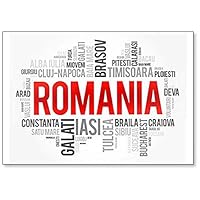List of Cities in Romania Word Cloud Collage Classic Fridge Magnet