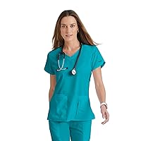 BARCO Grey's Anatomy Scrubs - Cora Scrub Top for Women, Crossover V-Neck, Fitted Back Super-Soft Women's Scrub Top