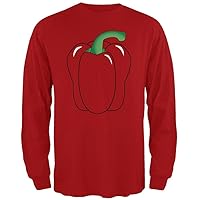 Halloween Fruit Vegetable Bell Pepper Costume Mens Long Sleeve T Shirt Red SM