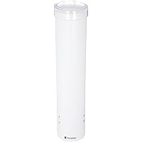 San Jamar Medium Pull-Type Cup Dispenser 4-10 Oz. Cups with Flip Cap for Restaurants, Dining Halls, and Fast Food Plastic, 16 Inches, White