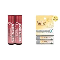Burt's Bees Lip Tint Balm, Red Dahlia, 2-Pack, Hydrating Shea Butter & Lip Balm Stocking Stuffers, Moisturizing Lip Care Christmas Gifts for All Day Hydration