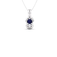 Diamondere Natural and Certified Gemstone and Diamond Infinity Knot Petite Necklace in 14k Solid Gold | 0.34 Carat Pendant with Chain